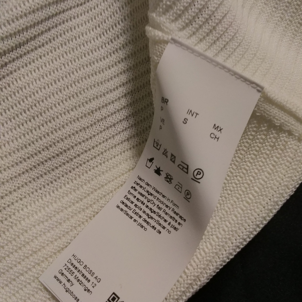 Hugo Boss White Ribbed Open-Front Cropped Cardigan - Picture 5 of 8
